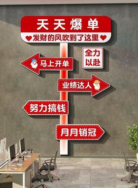 爆单企业文化办公司室装饰氛围布置销售部励志标语形象电商高级感