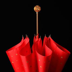 结婚用的红伞新娘出嫁婚嫁新娘伞中国风新娘子出门长柄两用婚礼伞