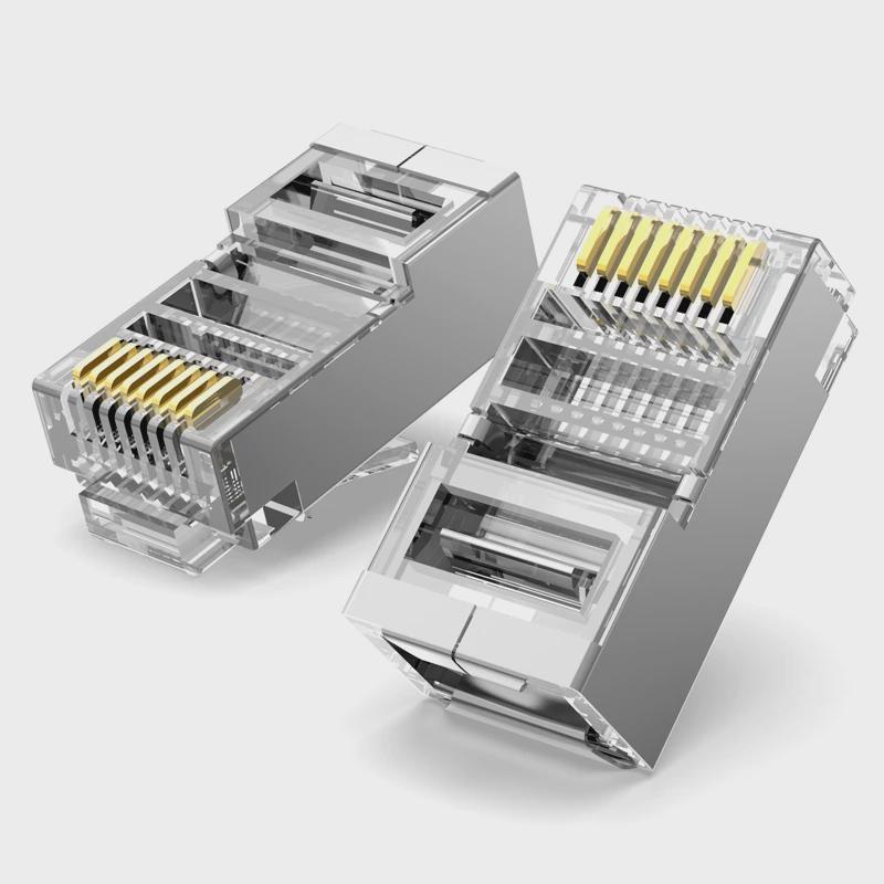 杭龙鑫六类cat非屏蔽网线水晶头rj千兆电脑网络对接头连接器