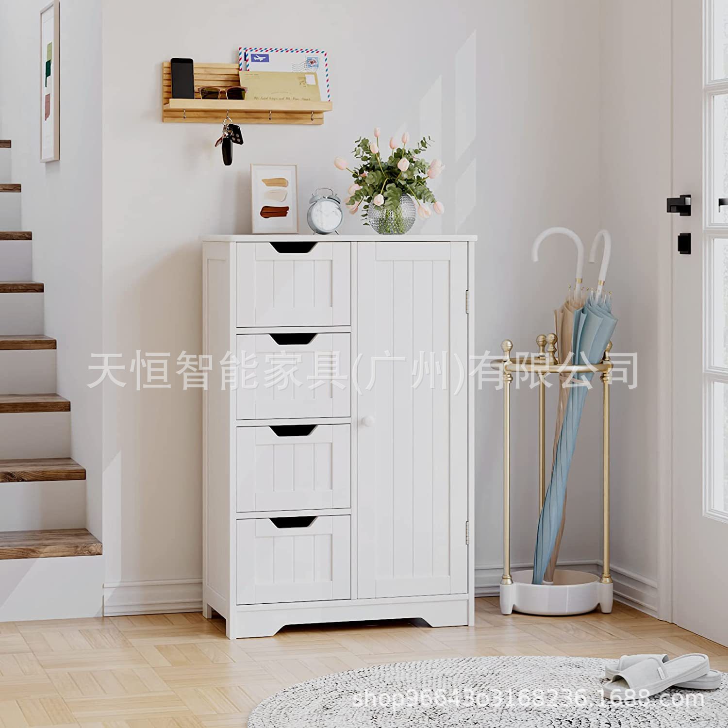 欧式防水浴室收纳边柜可定制