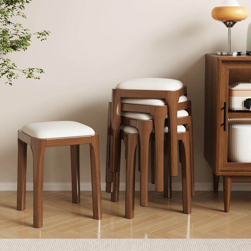 全实木凳子餐凳可叠放餐桌凳方凳餐桌椅子化妆凳家用餐椅实木餐椅