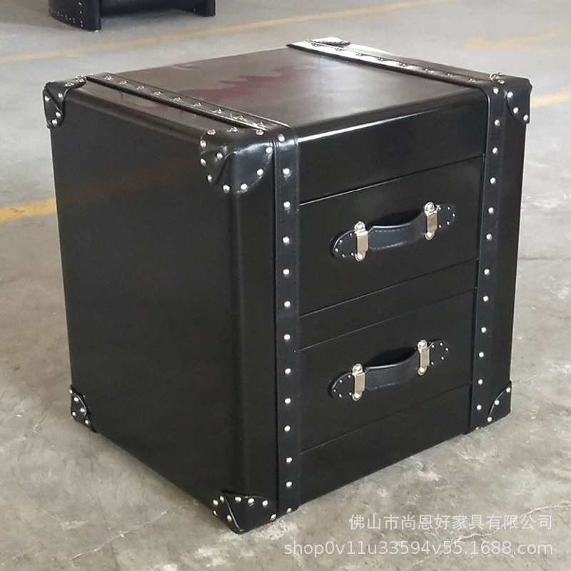 工业风黑色铝皮创意角柜