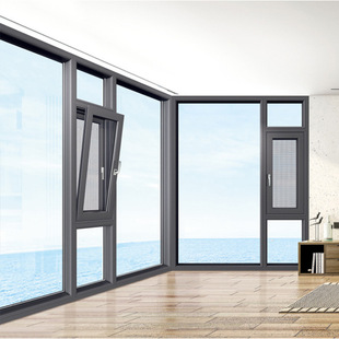 110断桥铝钢化玻璃隔热系统卧室窗户订做德星兰门窗厂家窗极窄