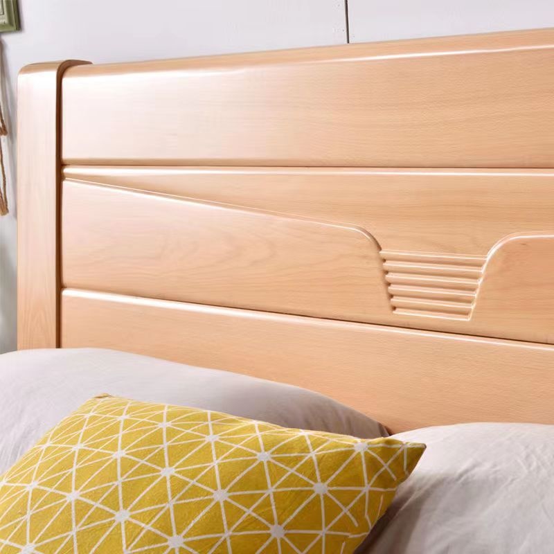 榉木实木床1.8米双人床1.5m卧室储物高箱床现代简约家具厂家直销