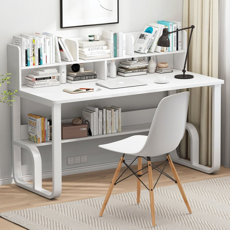 电脑桌简易书桌书架一体简约家用女孩卧室学习桌中学生写字小桌子