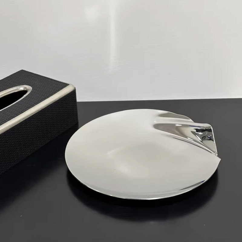 出口品质加厚304不锈钢果盘点心碟水果盘一体成型时尚摆件