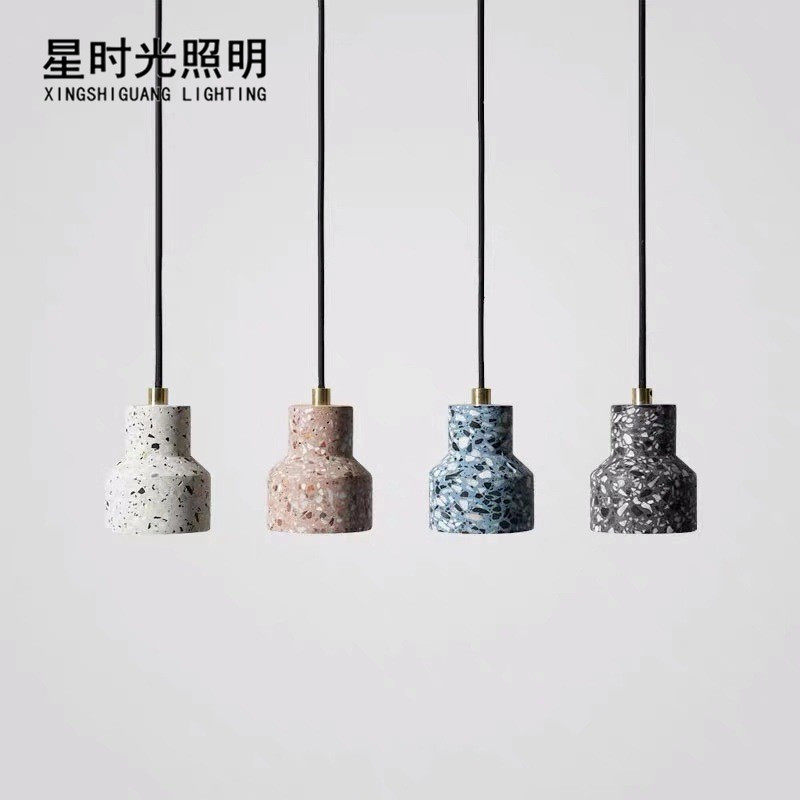 水磨石吧台小吊灯北欧简约餐厅灯装饰创意水泥灯卧室床头橱窗灯饰