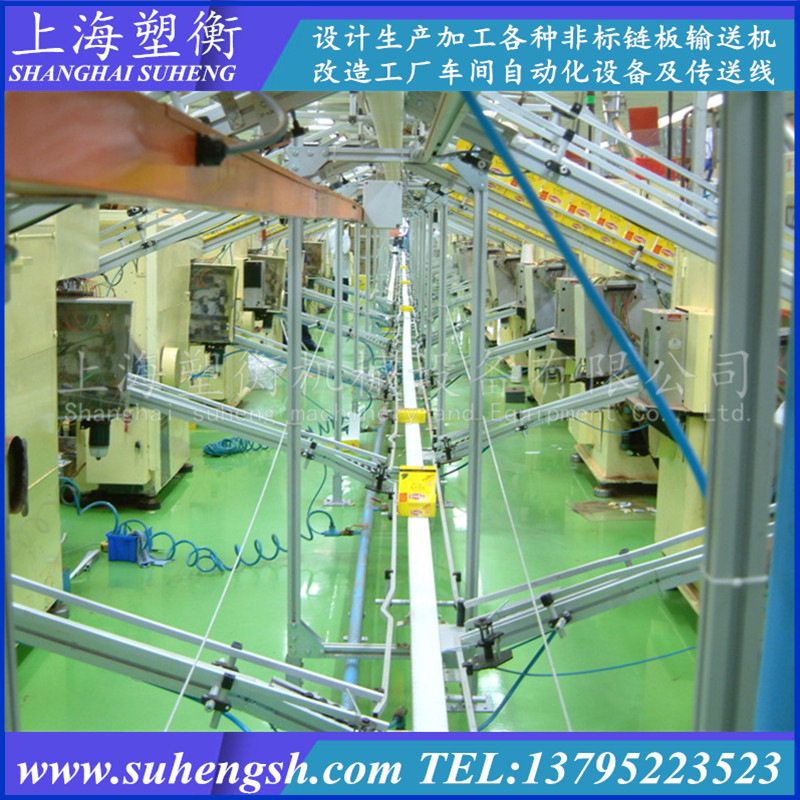 塑料链板柔性输送机纸箱包装