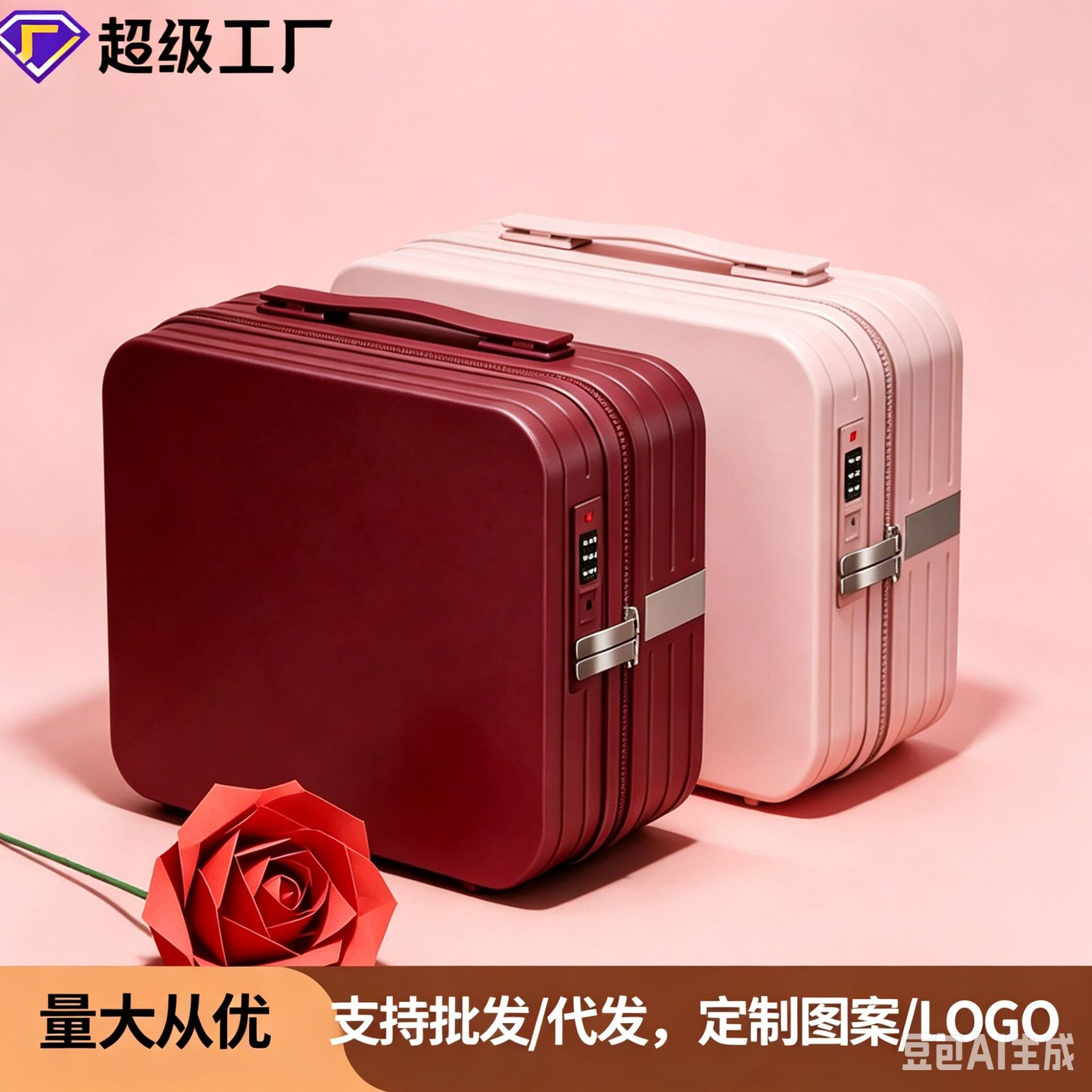 高颜值15寸便携化妆箱