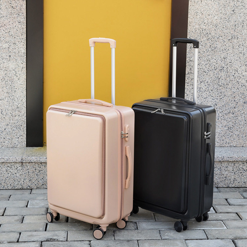 前开盖万向轮登机箱24寸旅行箱