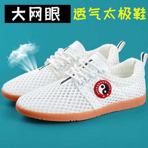 速发太极鞋夏新季鞋软牛筋底武术太极拳练功款男网布