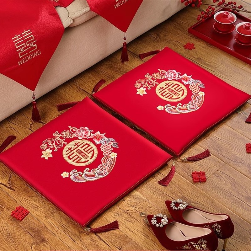 速发结婚婚礼婚垫一对拜福垫新人敬茶改口敬酒跪坐喜垫子跪庆用品