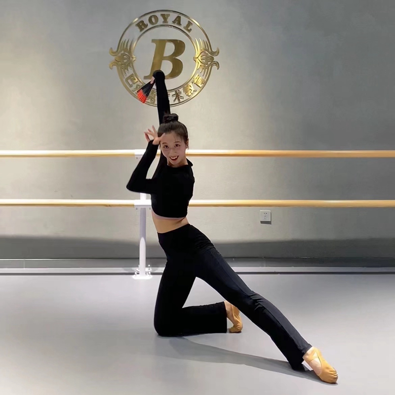 速发短款套指爵蹈服古典舞舞拉丁舞士舞功体练形基训健身瑜伽服