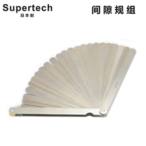 日本SUPERTECH厚薄规间隙尺80M/100MX/150MX塞尺 0.03-3.0MM 13片