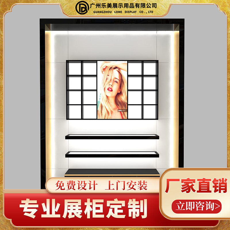 化妆品展示柜子欧式简约化妆品展示柜高端木质烤漆高柜背柜