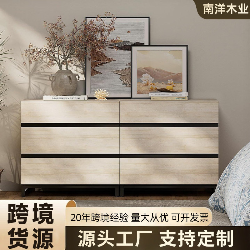 跨境外贸极简板式拆装斗柜货源