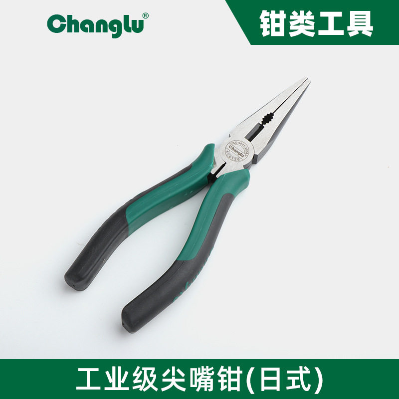 长鹿五金工具虎皮尖嘴钳6寸8寸剪线钳斜口钳尖嘴钳子
