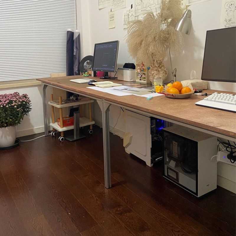 桦木会议桌简约咖啡桌餐桌书桌接待洽谈桌办公桌椅组合长方形桌子