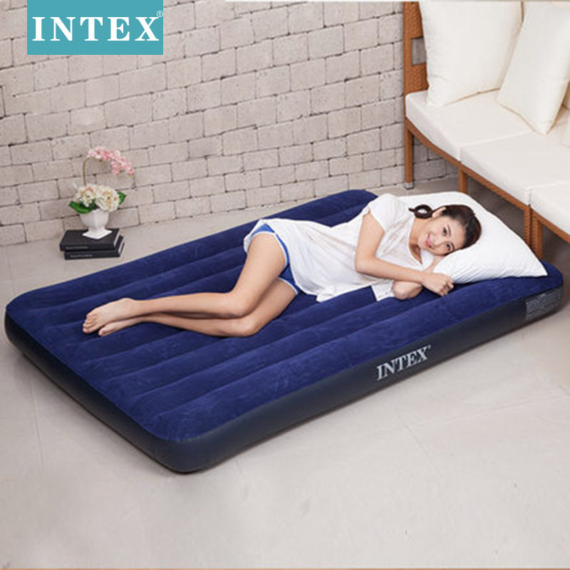 INTEX 64755深蓝色植毛线拉空气床 野营床垫 充气床垫