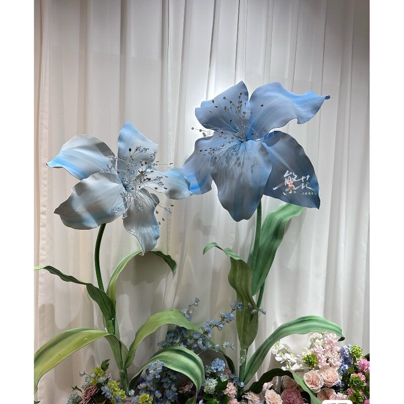 巨型户外防水蓝色鸢尾花婚礼道具橱窗装饰摄影道具eva