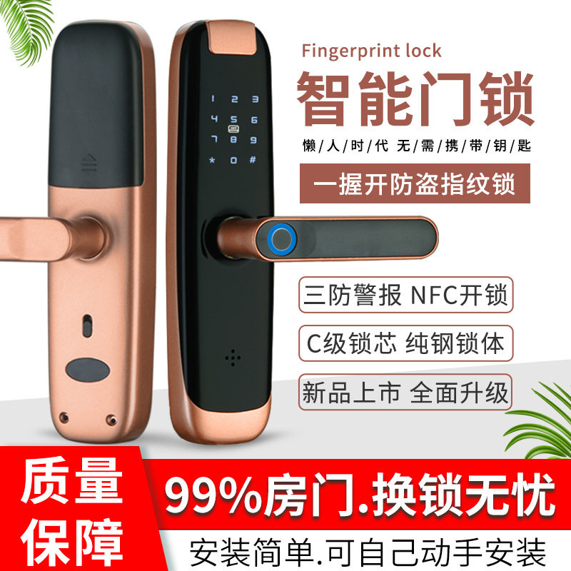 室内门指纹密码磁卡智能锁