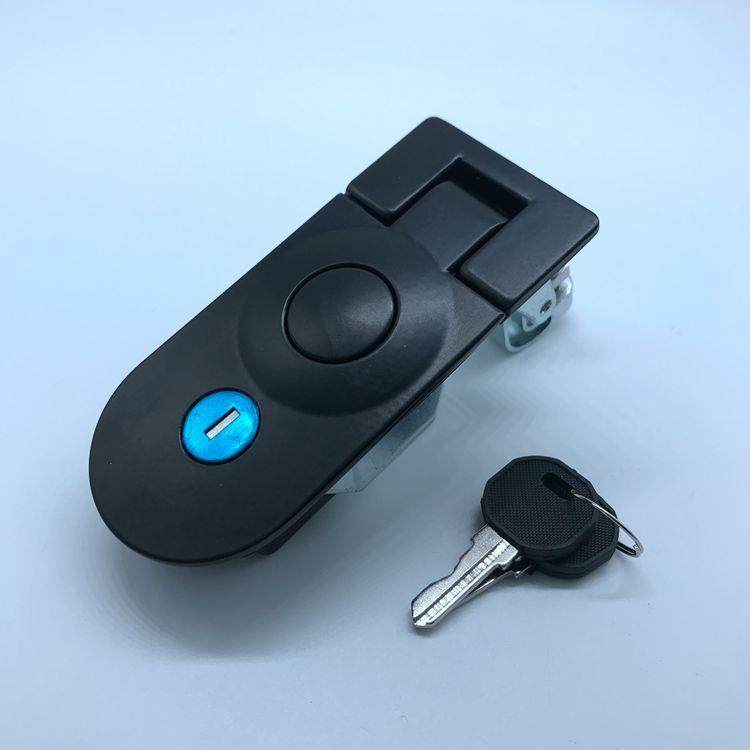 MS609高背黑色平面锁，按钮式平面锁，电柜门锁，机箱机柜门锁