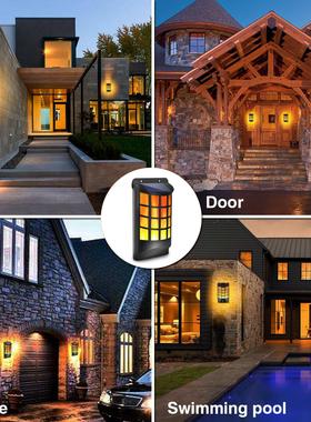 太阳能灯66led庭院投光灯太阳能壁灯户外草坪景观路灯感应灯光控