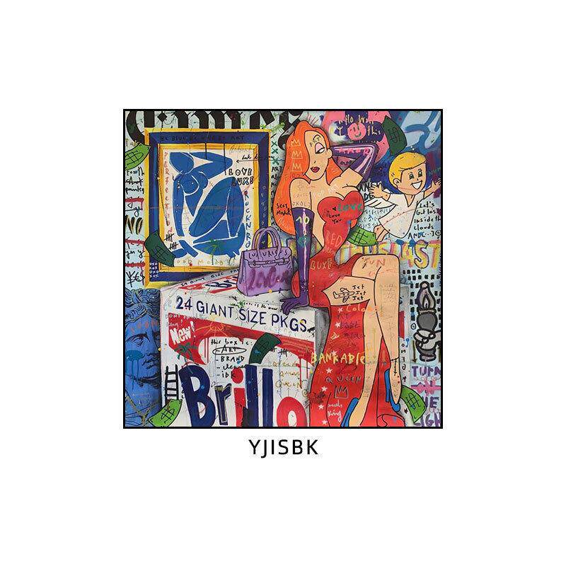 潮流米奇艺术装饰画马里奥创意插画客厅挂画潮牌个性恶搞涂鸦壁画