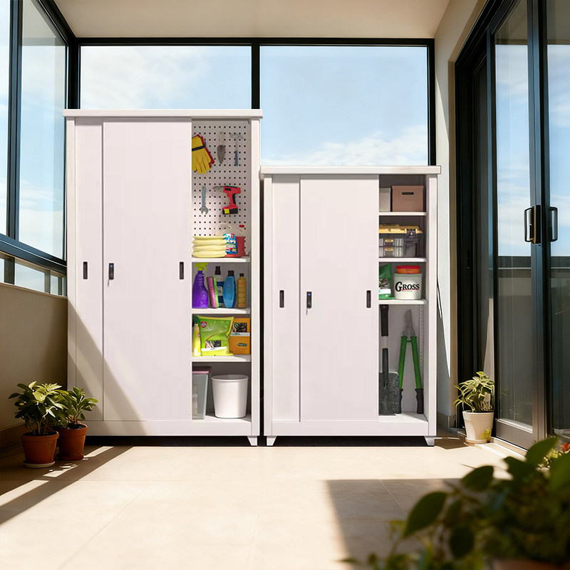 家用阳台储物柜卧室推拉门衣柜户外防晒防水收纳杂物柜钢制家政柜,住宅家具,独立衣柜,淘宝优惠券,粉丝福利购,淘宝优惠卷