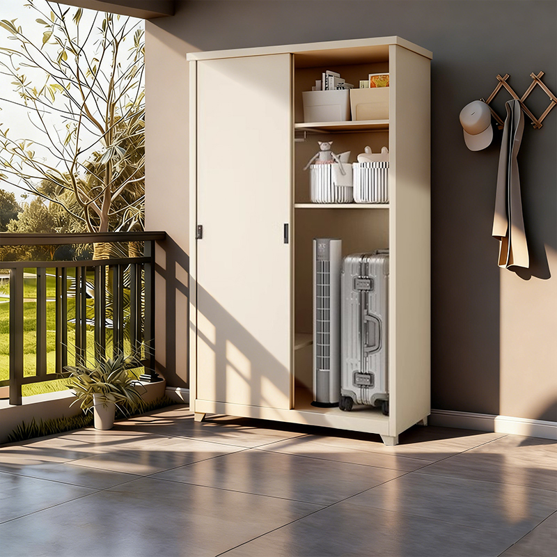 户外防水防晒储物柜庭院推拉门杂物收纳柜阳台露营钓鱼装备存放柜