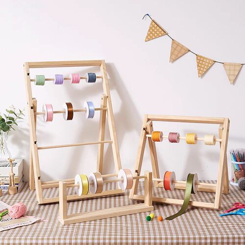 实木丝带架毛线收纳架