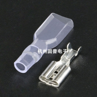 包邮 接线端子4.8插簧冷压端子4.8mm铜B脚 1000套 护套0.4厚 插簧