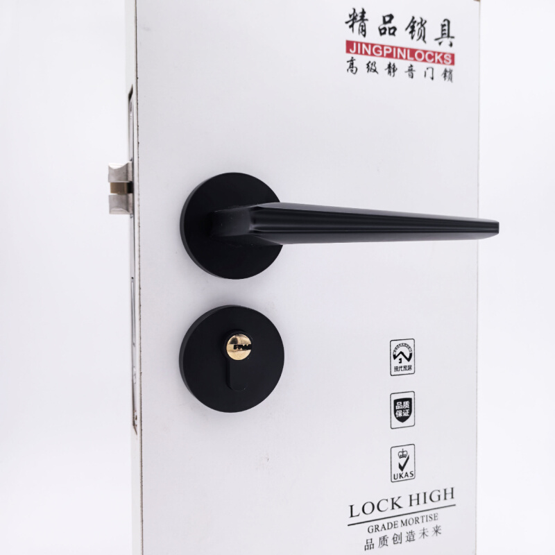 精品锌合金分体执手锁 黑色简约压把锁 木门锁具 卧室执手锁锁 厂