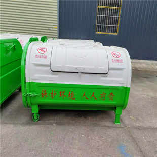 不锈钢3方垃圾桶厂家直销4方上白下绿圆形垃圾桶5方多边形垃圾箱