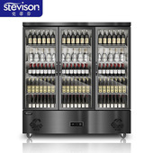 不锈钢黑色 史蒂芬Stevison 商用 新款 三门玻璃展示柜 XSX1458