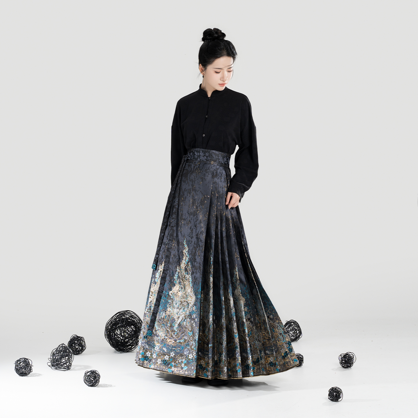 织造司[玄霜麒麟]原创马面裙汉服2025新款妆花织金半身长裙套装女