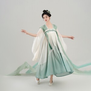 现货织造司剑网3联名华服[琴桃落歌]长歌门派汉元素齐胸连衣裙女