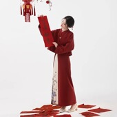 宫墙织造司原创宋制汉服适合参加定婚礼女装 穿搭圆领短袄旋裙套装