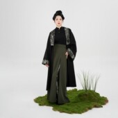 明制马面裙汉服改良三裥裙女 原创呢子大衣立领针织衫 织造司 卷草