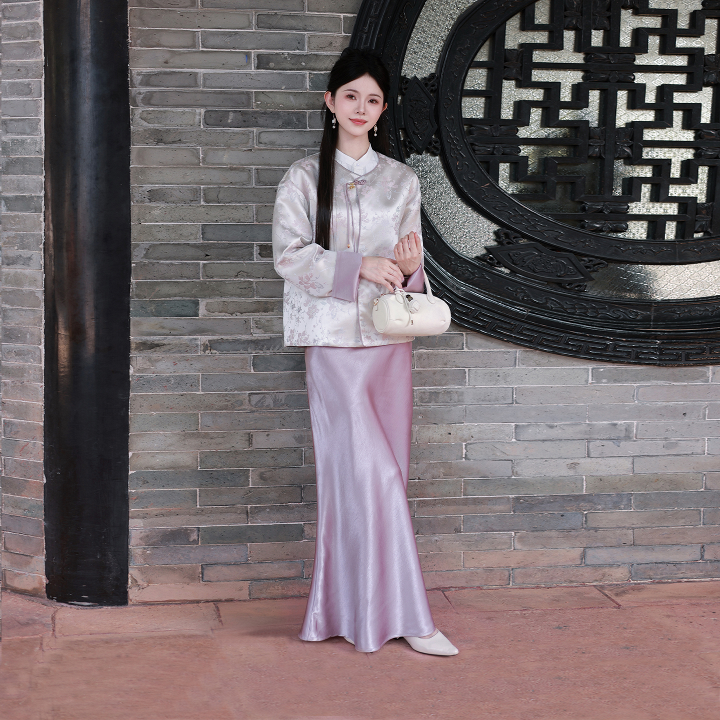 织造司[铃兰釉]新中式高级感圆领外套吊带宋抹半身裙鱼尾裙长裙女