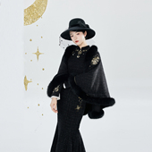 新中式 织造司 日月同姝 千金小香风绣花斗篷外套旗袍连衣裙鱼尾裙