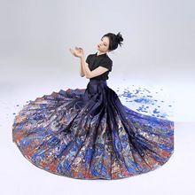 与鲛和颂织造司原创明制马面裙汉服配轻奢高级感暗纹提花短袖上衣