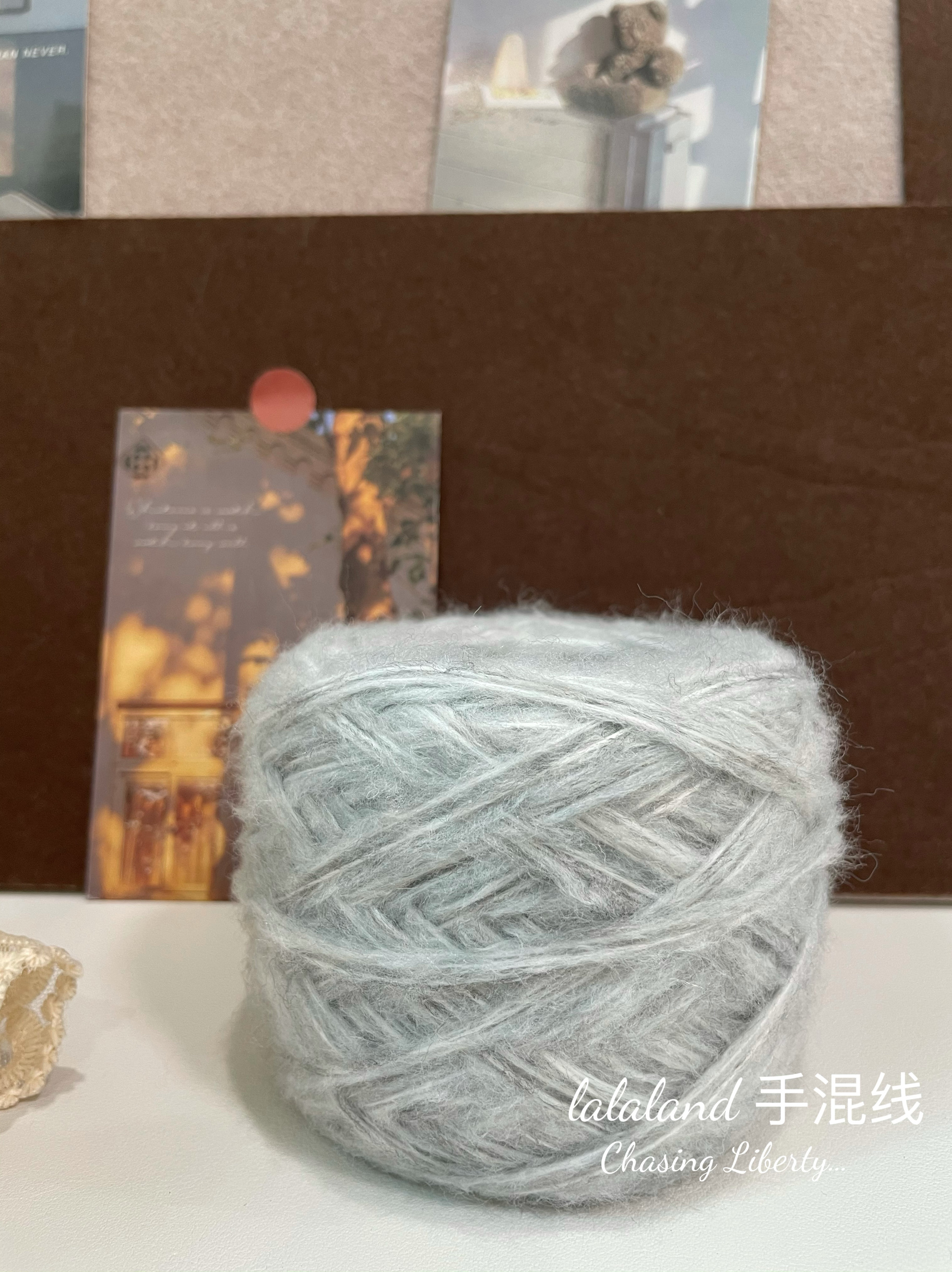 暮云灰 灰色系手混线diy钩织手工包包送男友围巾帽子毛线棒针80克