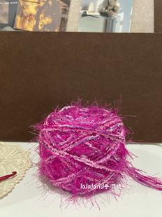 小巫女 玫红色手混线粉diy编织围巾猫耳帽包包手工毛衣毛线80克