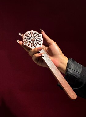 实践小圈暴击立体留痕印檀木戒尺拍子KT猫玫瑰姜饼人实木可爱m