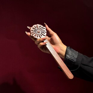 实践小圈暴击立体留痕印檀木戒尺拍子KT猫玫瑰姜饼人实木可爱m