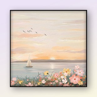 花海数字油画diy填色油彩画唯美风景郁金香雏菊治愈系手绘填色画