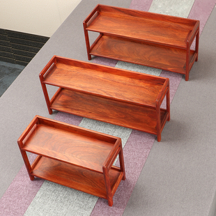 花梨木博古架实木二层壶架茶具古董展示架桌面小摆件收纳架置物架