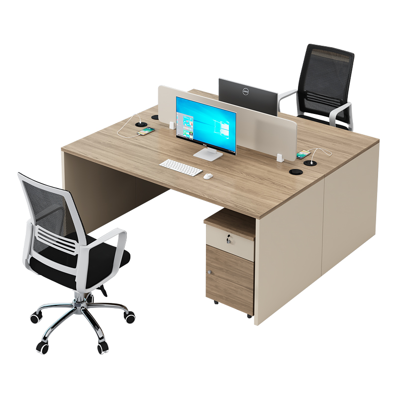 双人办公桌面对面4人位员工桌工位简约K工作室职员办公室桌椅组合