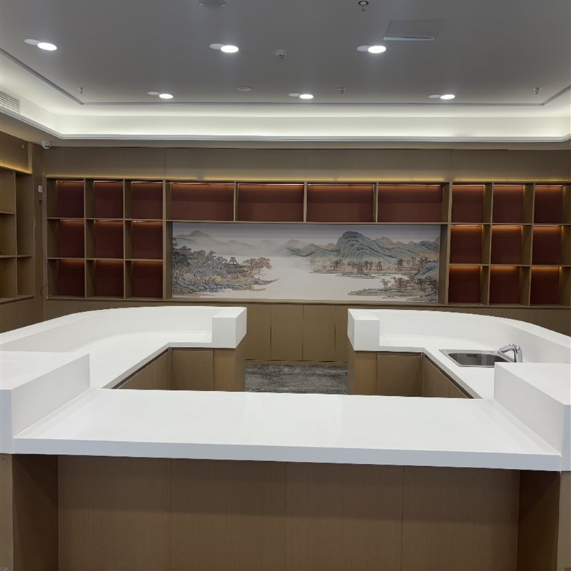 亚克力人b造石医院服务台异形吧台口腔医院接待台公司前台收银台